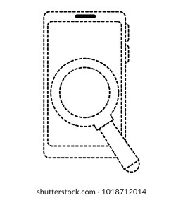 smartphone device with magnifying glass