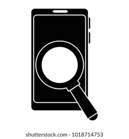 smartphone device with magnifying glass