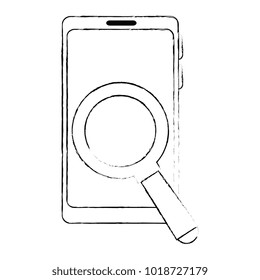 smartphone device with magnifying glass