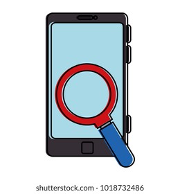 smartphone device with magnifying glass
