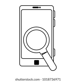 smartphone device with magnifying glass
