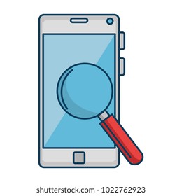 smartphone device with magnifying glass