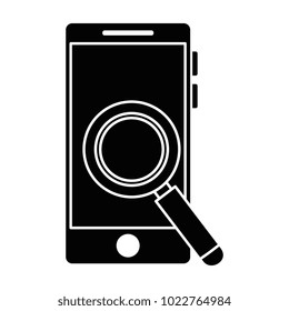 smartphone device with magnifying glass