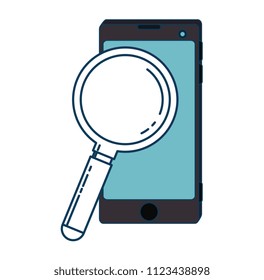 smartphone device with magnifying glass