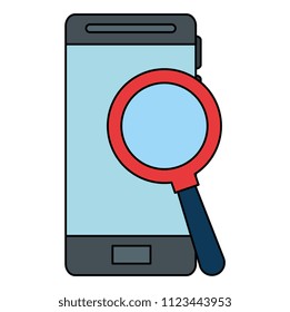 smartphone device with magnifying glass