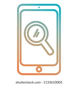 smartphone device with magnifying glass