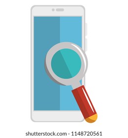 smartphone device with magnifying glass