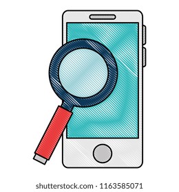 smartphone device with magnifying glass
