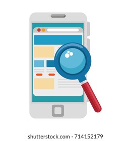 smartphone device with magnifying glass