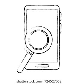 smartphone device with magnifying glass