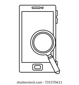 smartphone device with magnifying glass