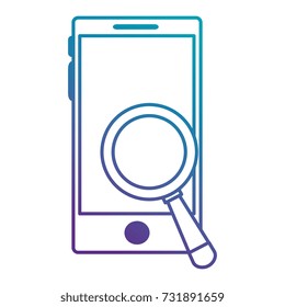smartphone device with magnifying glass