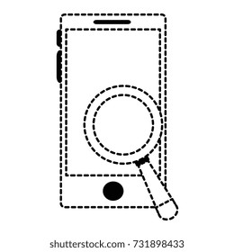 smartphone device with magnifying glass
