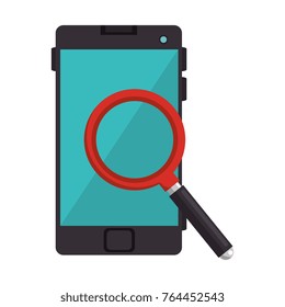 smartphone device with magnifying glass