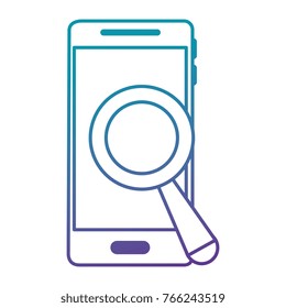 smartphone device with magnifying glass