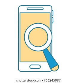 smartphone device with magnifying glass
