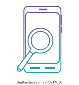 smartphone device with magnifying glass