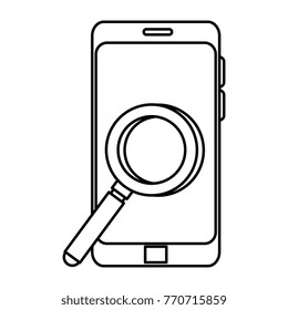 smartphone device with magnifying glass