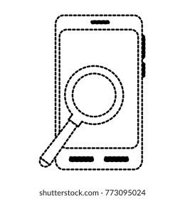 smartphone device with magnifying glass