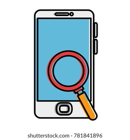 smartphone device with magnifying glass