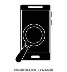 smartphone device with magnifying glass