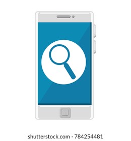 smartphone device with magnifying glass