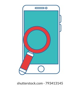 smartphone device with magnifying glass
