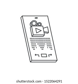 smartphone device with media player technology vector illustration design