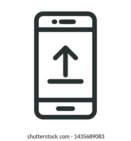 smartphone device - minimal line web icon. simple vector illustration. concept for infographic, website or app.