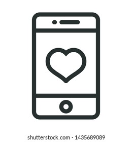 smartphone device - minimal line web icon. simple vector illustration. concept for infographic, website or app.
