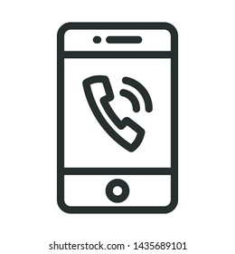 smartphone device - minimal line web icon. simple vector illustration. concept for infographic, website or app.