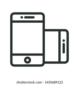smartphone device - minimal line web icon. simple vector illustration. concept for infographic, website or app.
