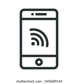 smartphone device - minimal line web icon. simple vector illustration. concept for infographic, website or app.