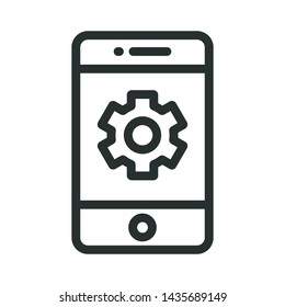 smartphone device - minimal line web icon. simple vector illustration. concept for infographic, website or app.