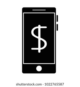 smartphone device with money symbol