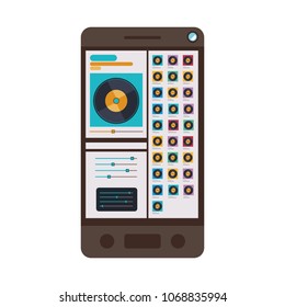smartphone device with music player app