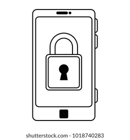smartphone device with padlock