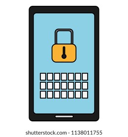 smartphone device with padlock