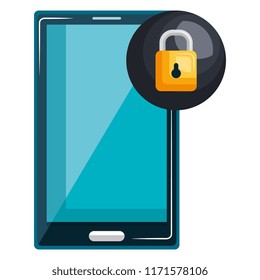smartphone device with padlock