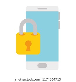 smartphone device with padlock