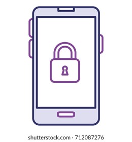 smartphone device with padlock