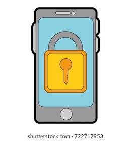 smartphone device with padlock