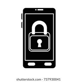 smartphone device with padlock