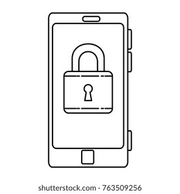 smartphone device with padlock