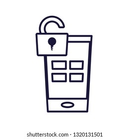 smartphone device with padlock icon