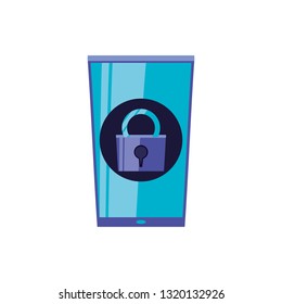 smartphone device with padlock icon