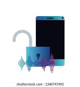 smartphone device with padlocked icon
