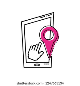 smartphone device with pin location