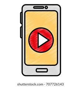 smartphone device with play button