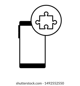 smartphone device with puzzle pieces